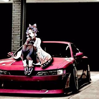 Car and anime wallpaper