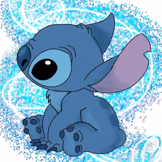 Cute aesthetic baby blue Stitch wallpaper