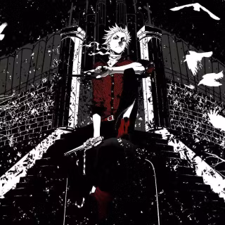 White anime PC wallpaper