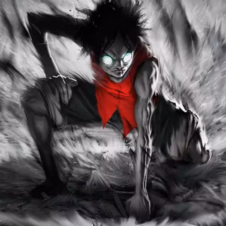 Anime black and white PC wallpaper