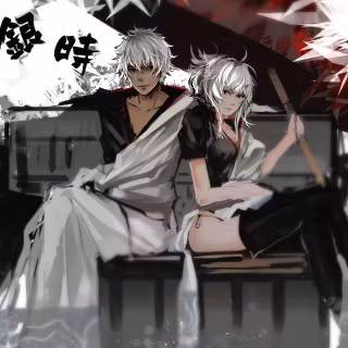 White anime PC wallpaper