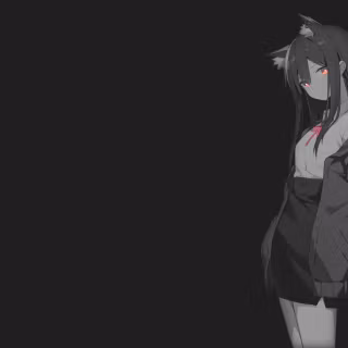 White anime PC wallpaper