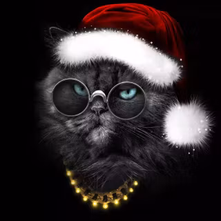 Christmas cat iPhone wallpaper