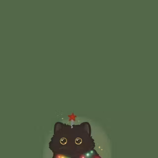 Christmas cat iPhone wallpaper