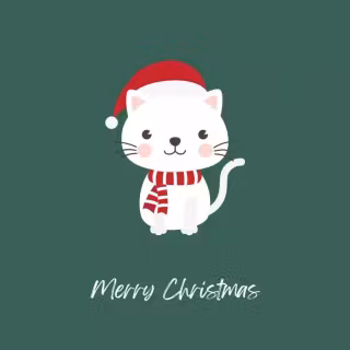 Christmas cat iPhone wallpaper