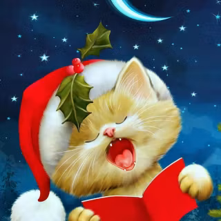 Christmas cat iPhone wallpaper