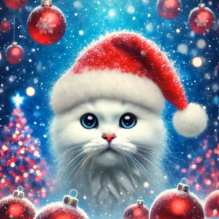 Christmas cat iPhone wallpaper