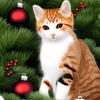 Christmas cat iPhone wallpaper