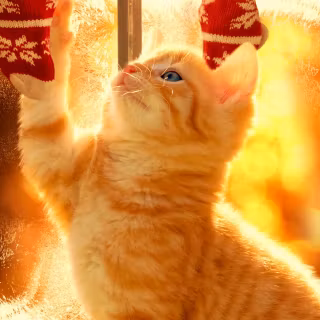 Christmas cat iPhone wallpaper