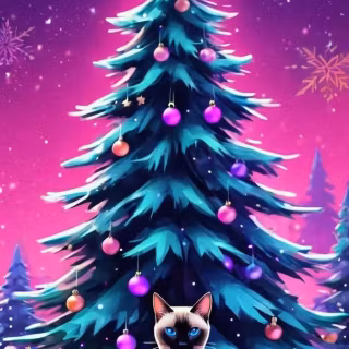 Christmas cat iPhone wallpaper