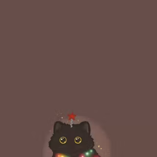 Christmas cat iPhone wallpaper