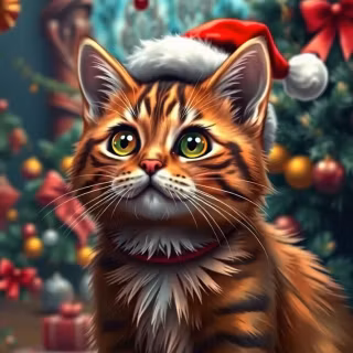 Christmas cat iPhone wallpaper