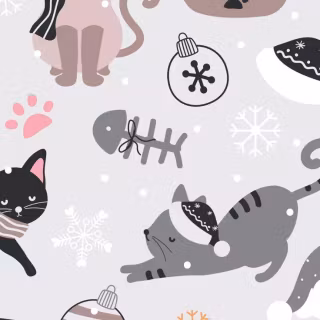 Christmas cat iPhone wallpaper