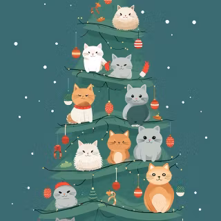 Christmas cat iPhone wallpaper