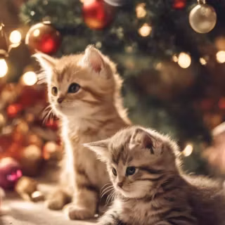 Christmas cat iPhone wallpaper