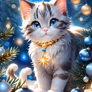 Christmas cat iPhone wallpaper