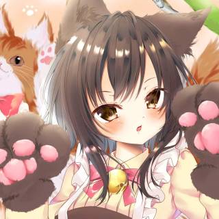 Anime girl cat 1920x1080 wallpaper