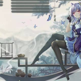 Anime girl cat 1920x1080 wallpaper