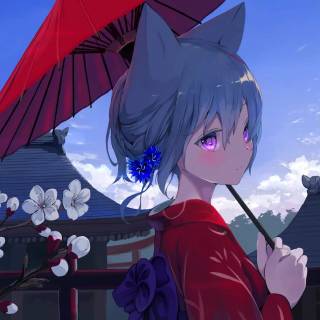 Anime girl cat 1920x1080 wallpaper