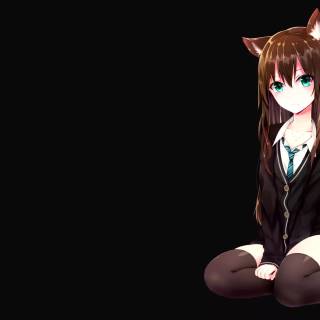 Anime girl cat 1920x1080 wallpaper