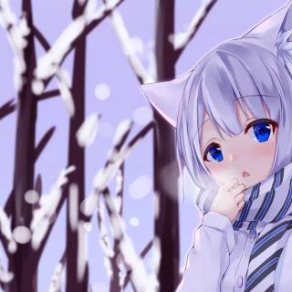 Anime girl cat 1920x1080 wallpaper