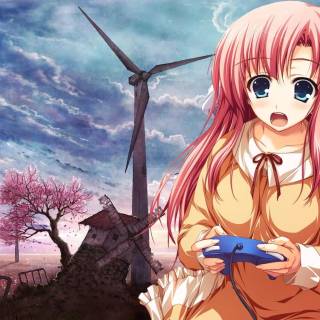 Pink anime girl 1920x1080 wallpaper