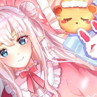 Pink anime girl 1920x1080 wallpaper