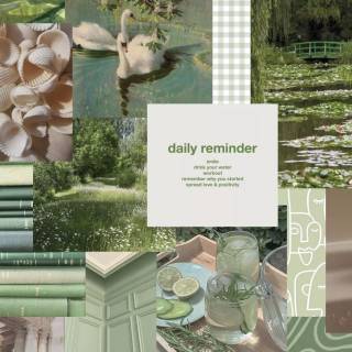 Sage green beige aesthetic collage wallpaper