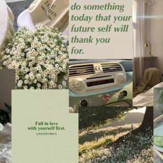 Sage green beige aesthetic collage wallpaper