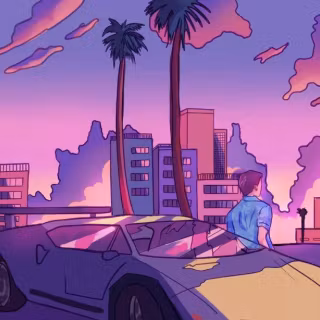Lofi retro banner wallpaper