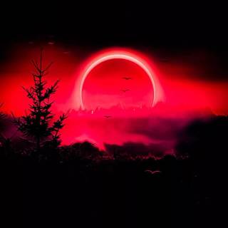 Red night sky wallpaper