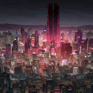 4k city red wallpaper