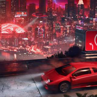 4k city red wallpaper