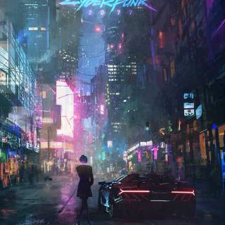Vertical Cyberpunk wallpaper