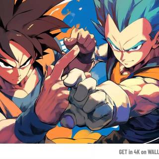 Goku and Vegeta manga wallpaper
