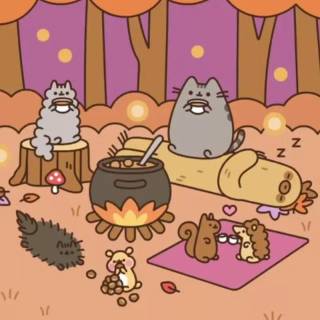 Pusheen family wallpaper