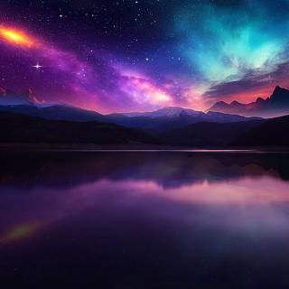 Neon galaxy wallpaper