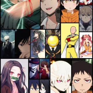 Death Note and Demon Slayer collage wallpaper