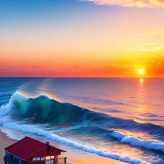 Sea sunset iPhone wallpaper