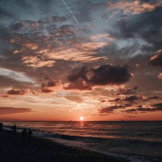 Sea sunset iPhone wallpaper