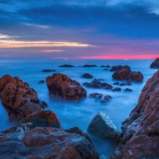 Sea sunset iPhone wallpaper