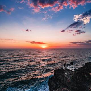 Sea sunset iPhone wallpaper