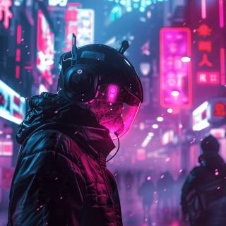 Cyberpunk city iPhone wallpaper