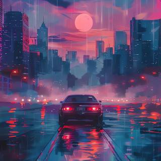 Cyberpunk city iPhone wallpaper
