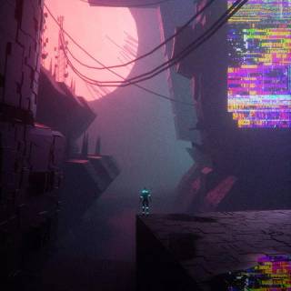 Cyberpunk city iPhone wallpaper