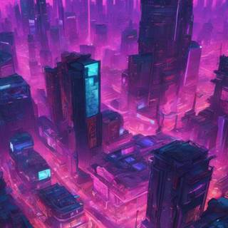 Cyberpunk city iPhone wallpaper