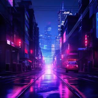 Cyberpunk city iPhone wallpaper