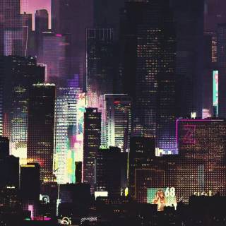 Cyberpunk city iPhone wallpaper