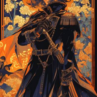 Samurai anime phone wallpaper