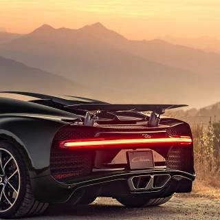 Bugatti Chiron rear wallpaper